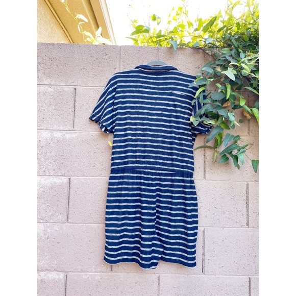 MARINE LAYER NWOT Navy Striped Terry Up Textured Nautical Romper - Picture 5 of 12